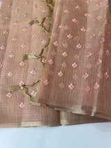 Tissue Silk embriodery saree MS49888 - PeachPink