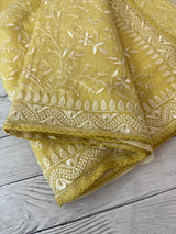 Netkota saree with chikankari embriodery work saree  MS11979 Yellow