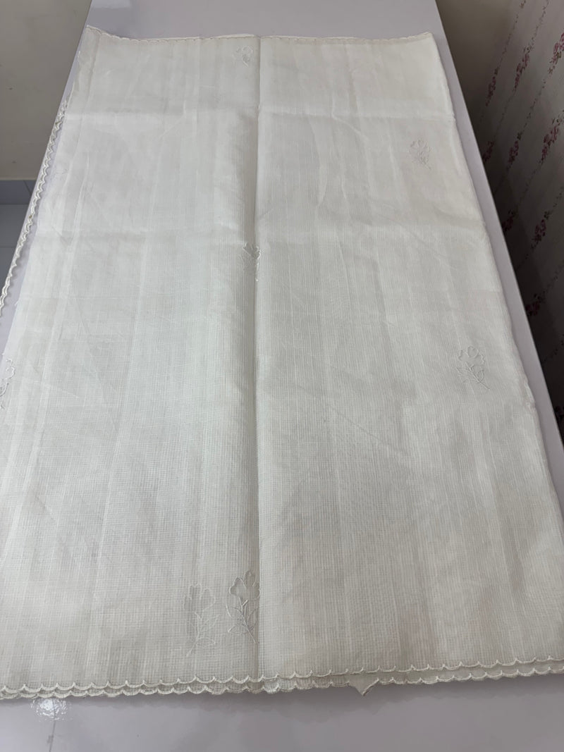 NetKota Applique work saree   -MSH998 White