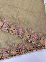 Blended tussar saree with cutwork border- MSHK695