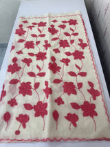 Mul chanderi applique work saree MSH170 - Offwhite to DarkPeach