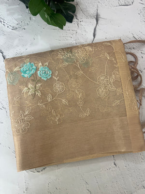 Tissue silk saree with embroidery MSH236