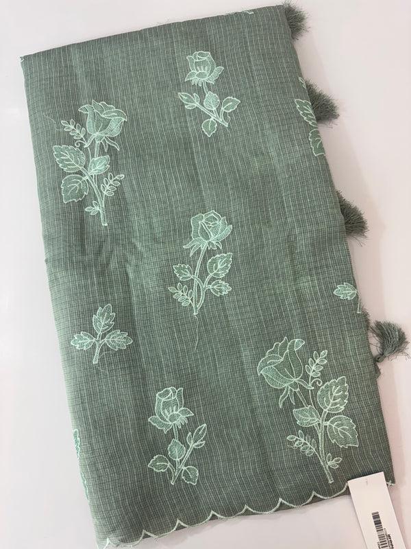 Silky kota embroidery saree 
MSK890 JadeGreen