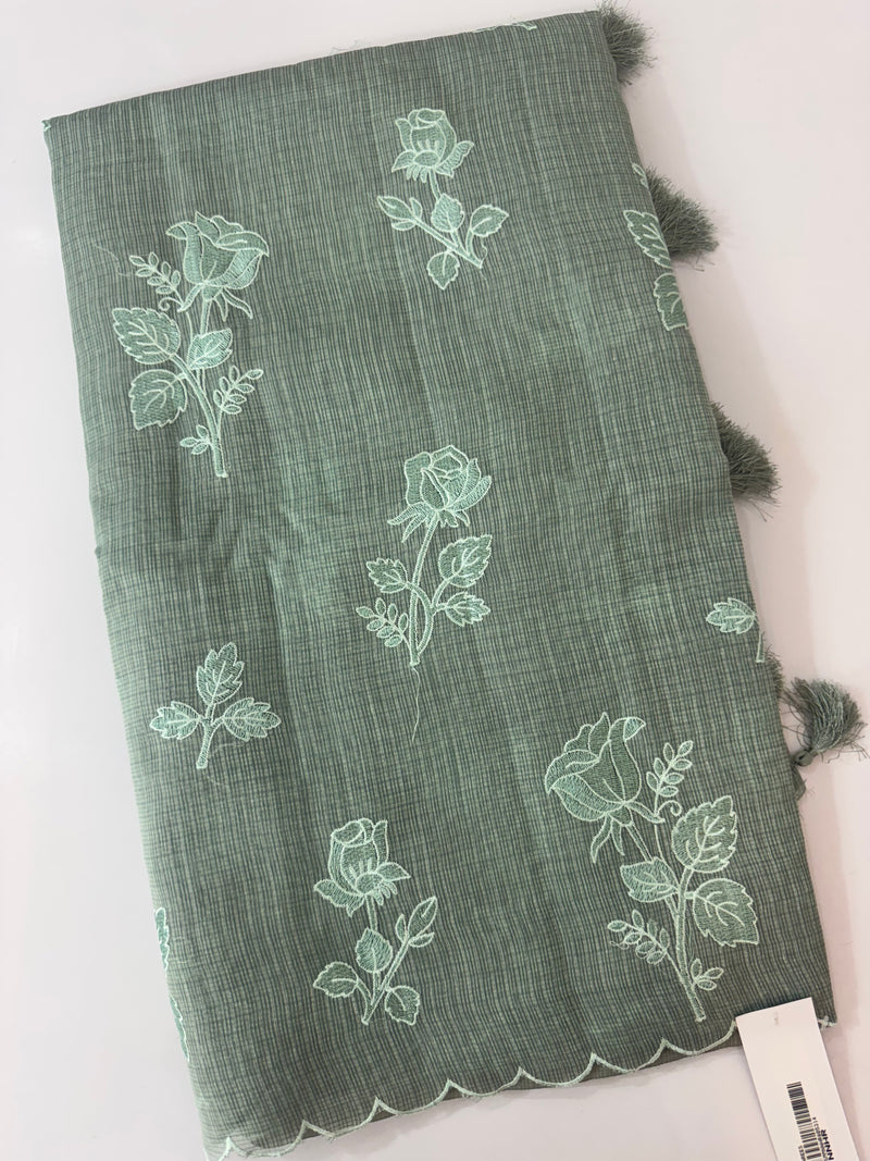 Silky kota embroidery saree 
MSK890 JadeGreen