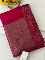 Crepe chiffon saree with brocade blouse - MS1134 RaniPink