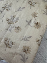 Crushed Blended tussar silk saree with embroidery- MSB7654 Beige