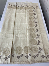 Blended soft tussar saree with embriodery - MS8669 PearlCream
