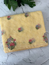 Semi linen saree with embroidery- MS15167
