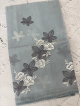 Kota checks saree with embroidery MS7679 - Grey