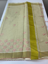 Kerala tissue cotton saree- MSK101- Pink