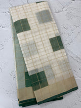 Checks semi chanderi saree  MS9871 - Green