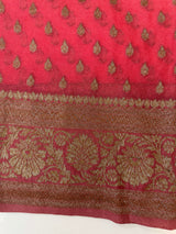 Semi banarasi Khaddi Georgette saree - MS1499 BrightPeach