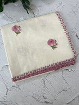 Mul chanderi embriodery saree with scalloped borders MSH290