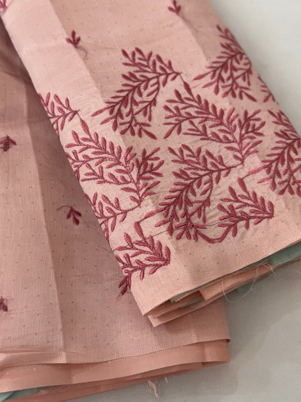 Kosa Tussar silk saree with contrast blouse - MS8177