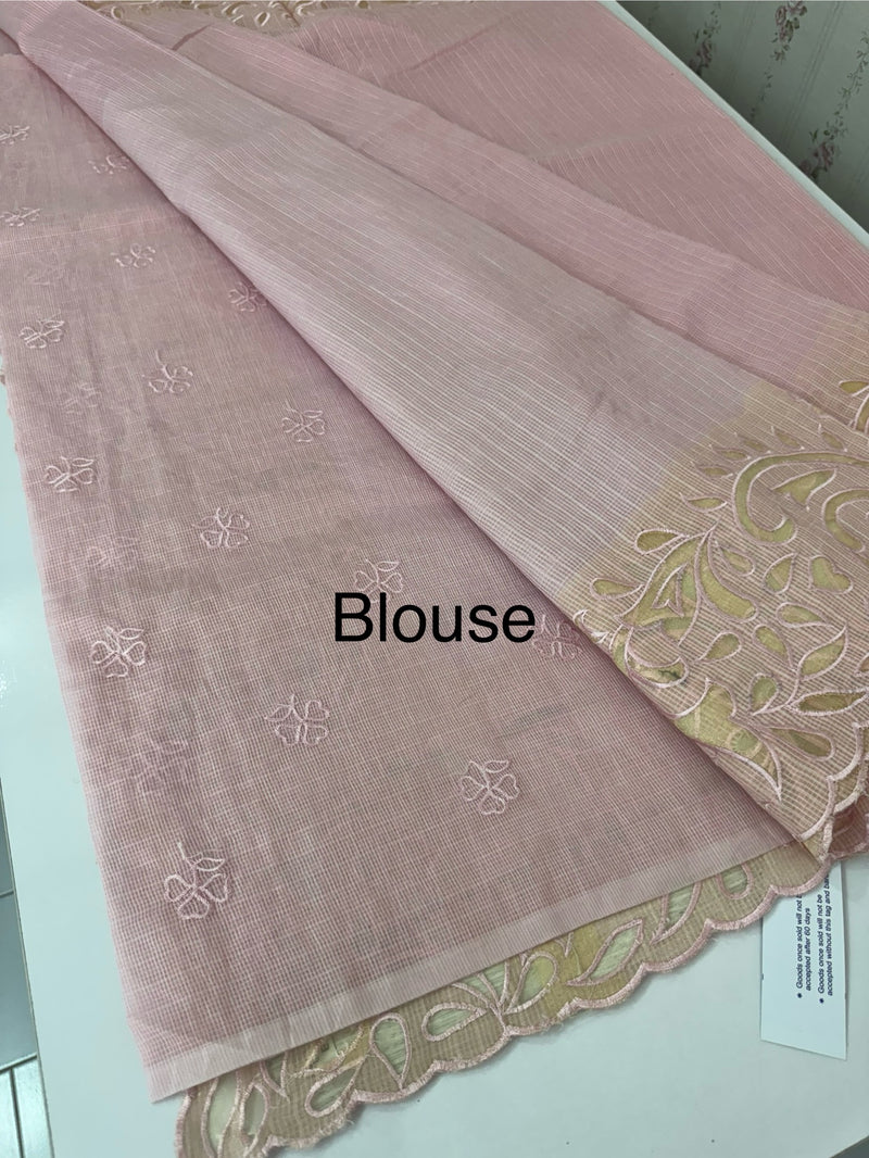 Soft kota silk saree with applique work MS85432