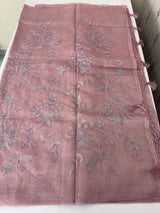 Tissue chanderi saree with applique work MSH699 - OnionPink