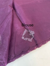 Organza saree with embroidery - MSH375(2) Wine