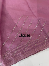 Handworked Organza saree and blouse MCW376 PastelMagenta