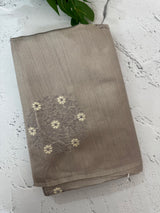 Blended tussar silk saree with embroidery- MSH490