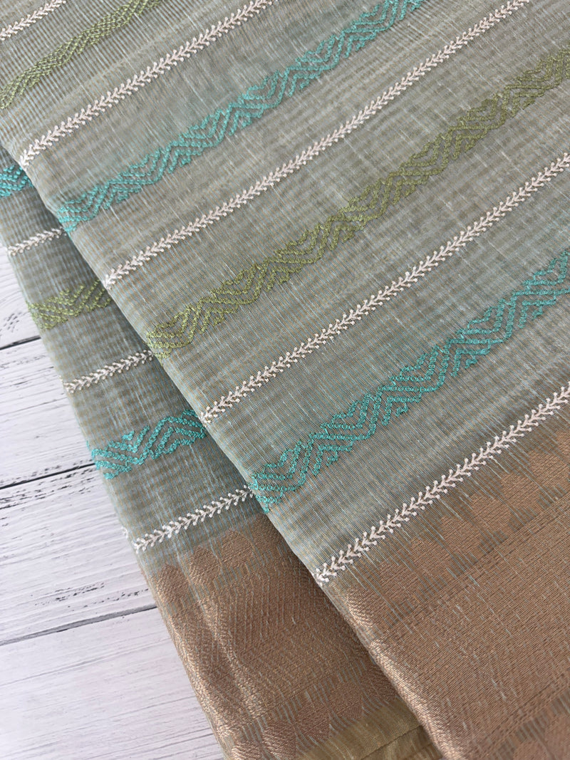 Tissue silk saree MTTS78- Blue