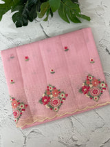 Premium Soft kota silk saree with embroidery MSS678- Pink