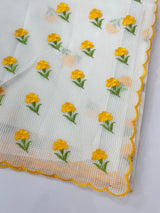 NetkKota saree with embroidery MS6868- Yellow