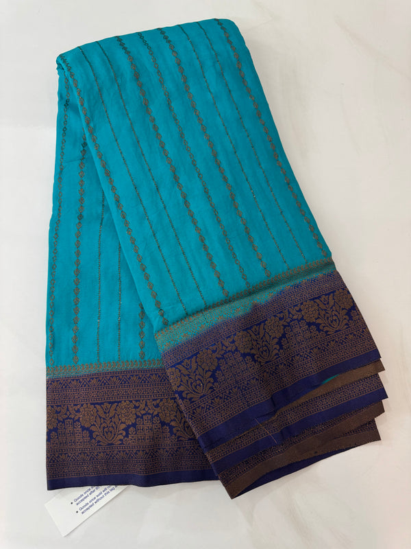 Chinnon Georgette saree with contrast pallu and blouse MS12166