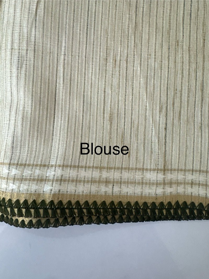 Blended soft tussar saree with thread work MTS9965
