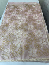 Semi organza saree with thread work - MSH910 PastelPink