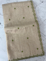 Chanderi Tissue silk saree with scalloped borders - MNM222 LeafGreen