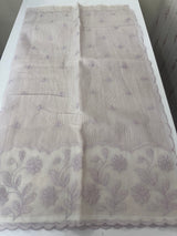 Khadi supernet saree with net applique borders MSH208 Lilac