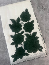 NetKota Applique work saree  MSH138- BottleGreen