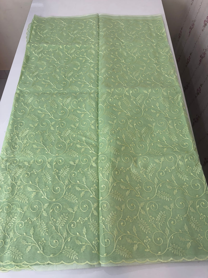 NetKota thread work saree MSH106 - Pastel PistaGreen