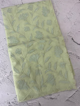 Moonga Kota checks saree with applique woek MMC457 PistaGreen
