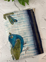 Semi tussar saree with hand painting, kanta embroidery and Pita work MS3433