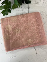 Tissue Silk applique work saree MSH120 Pastel Peachpink