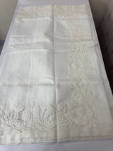 Moonga checks saree with Applique borders  MSK788 Offwhite