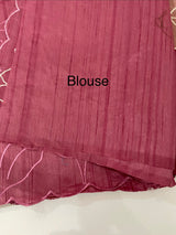 Blended tussar saree with applique borders MTSS459
