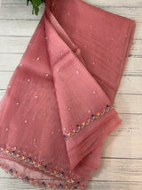 Tissue organza saree with fully worked blouse MS14176