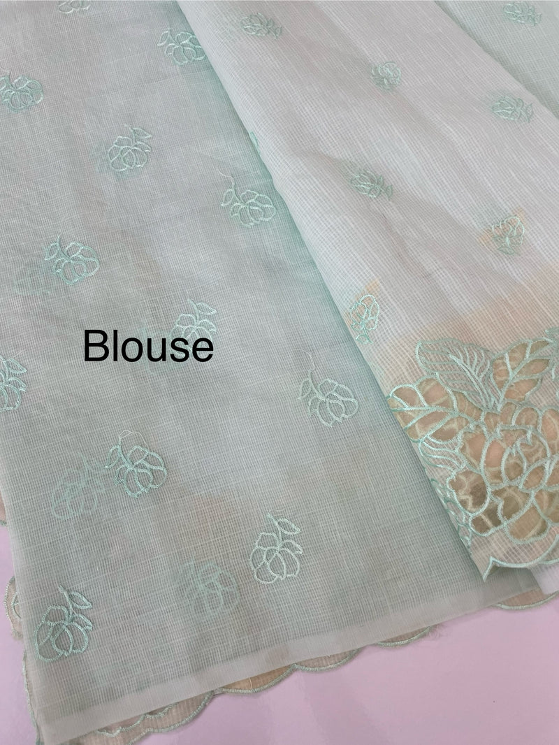 Soft kota silk saree with applique work MS85432