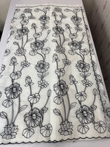 NetKota embriodery saree  MSH119 Black & White