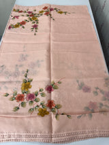 Kota saree with Digital Floral Print with Sequin Embellishment MS14953 PastelPeach