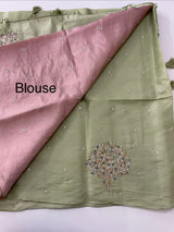 Blended Kosa tussar silk with contrast blouse - MKD533