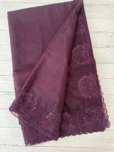 Organza saree with cutwork borders - MSH005 - Wine