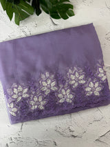 Soft organza saree with sequins cutwork borders- MCW541 - LightPurple