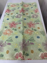 Viscose organza saree with thread work - MSH296 PastelGreen
