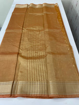 Tissue silk saree with border MS9453 PeachOrange