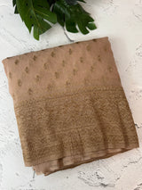 Semi banarasi Khaddi Georgette saree - MS1499 Beige