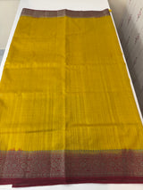 Blended tussar silk sarees with contrast pallu & blouse MTL430