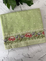 Semi linen saree with embroidery- MS15167